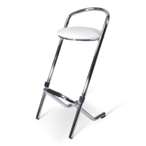 Ref. 431276 – Barkruk Amoer chroom met witte zitting