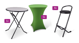 Statafel Colorado + Barkruk Angara 4 stuks